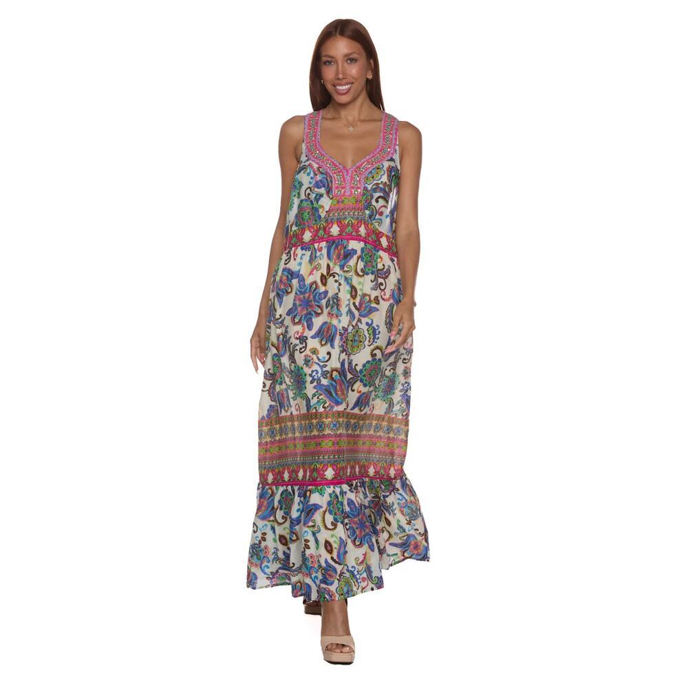 NEW RANEES Tiered Maxi Halter Dress Size S/M